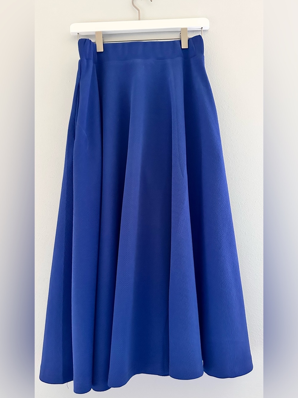 White Mark Vibrant Cobalt Blue A-Line Skirt